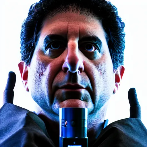 Prompt: kevin mitnick as a defcon goon, radiant skin, perfect face, directed gaze, canon, symmetric balance, polarizing filter, photolab, 4 k, dolby vision, photography award