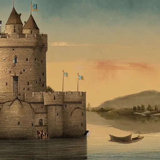 Image similar to Illustration of a medieval floating castle