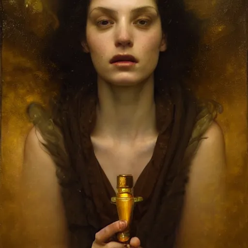 Image similar to highly detailed oil painting | very intricate | cinematic lighting | award - winning | alcoholism as a person | by roberto ferri, by tom bagshaw, by j. c. leyendecker and klimt, american romanticism, by austin osman spare, artstation, cgsociety, official art, octane
