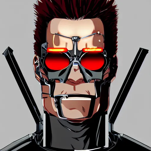 Image similar to portrait of the terminator, anime fantasy illustration by tomoyuki yamasaki, kyoto studio, madhouse, ufotable, comixwave films, trending on artstation