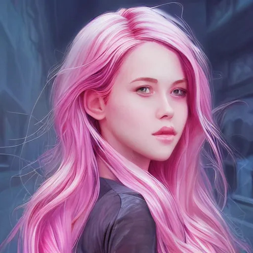 Image similar to teen girl, pink hair, gorgeous, amazing, elegant, intricate, highly detailed, digital painting, artstation, concept art, sharp focus, illustration, art by artgerm