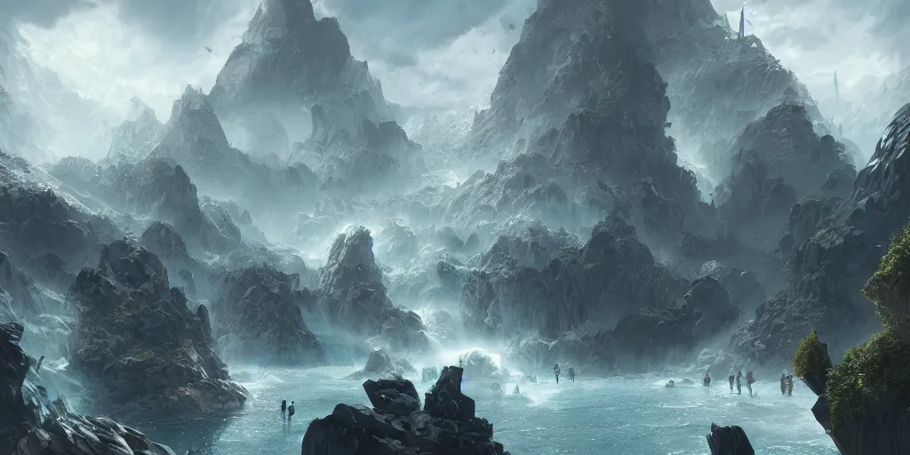 Prompt: beautiful crystal geode, alex ross, eddie mendoza, raphael lacoste, sebastian ludke, concept art, matte painting, highly detailed, rule of thirds, dynamic lighting, cinematic, detailed, magnificiant landscape, denoised, centerd