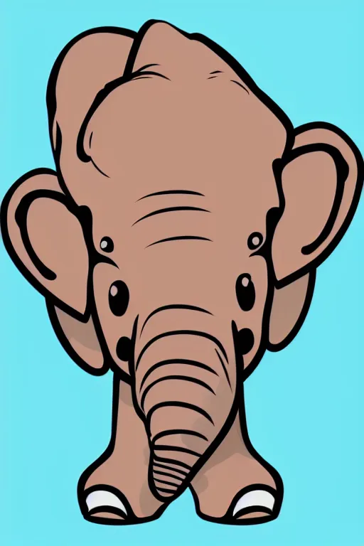 Image similar to A portrait of a baby elephant, sticker, colorful, illustration, smooth and clean vector curves, no jagged lines, vector art, smooth