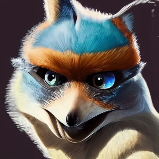 Prompt: a professional portrait of Falco Lombardi, intricate, elegant, digital painting, concept art, smooth, sharp focus, illustration, from Starfox