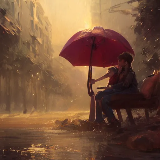 Prompt: ( ( ( red sky with an umbrella ) ) ) by daniel f. gerhartz and matt stewart, fantasy, photorealistic, octane render, unreal engine, dynamic lighting, perfect factions, very detailed faces, trending on artstation, poster, volumetric lighting, 4 k, award winning