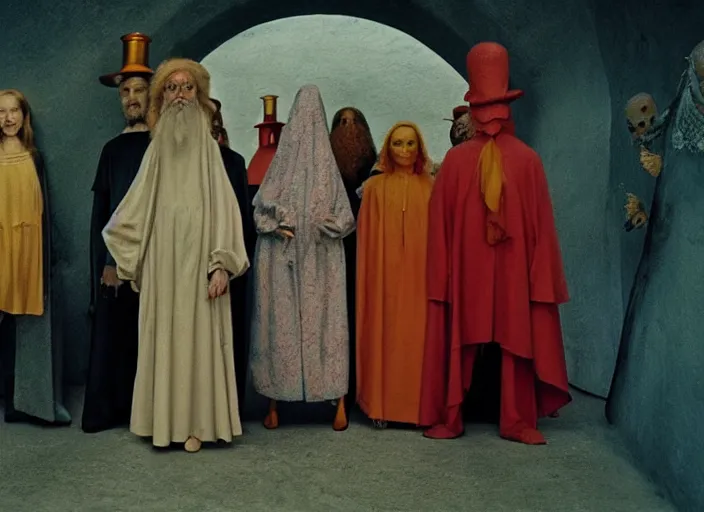 Image similar to still from an art house film by alejandro jodorowsky, hieronymus bosch and wes anderson : : big budget international production by a major studio : : cinemascope, technicolor, 8 k