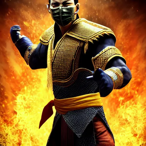 Image similar to the king of Thailand in Mortal Kombat XII, 4k, detailed,