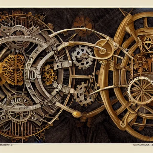 Image similar to !steampunk escher painting