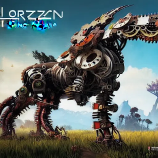 Image similar to artwork by horizon zero dawn of many machine creatures