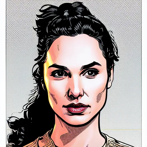 Image similar to portrait of gal gadot, by laurie greasley and james stokoe