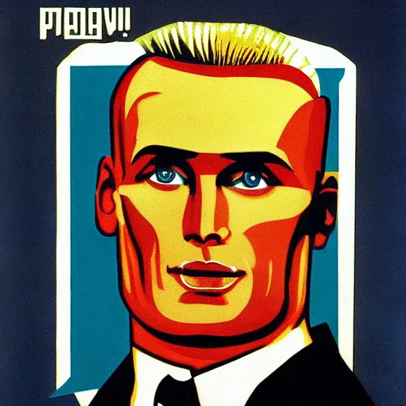 Prompt: soviet style propaganda of max headroom