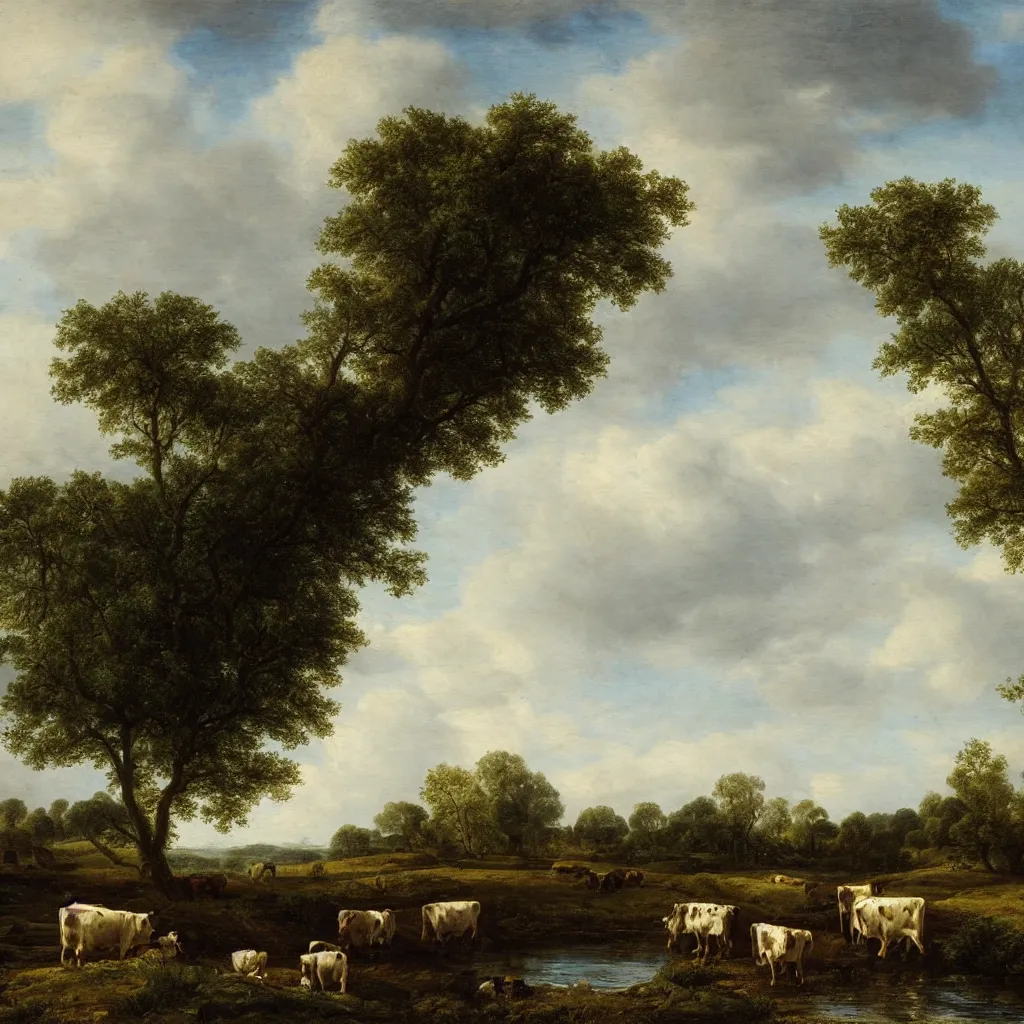 Image similar to Cows by a river by Jacob Van Ruisdael