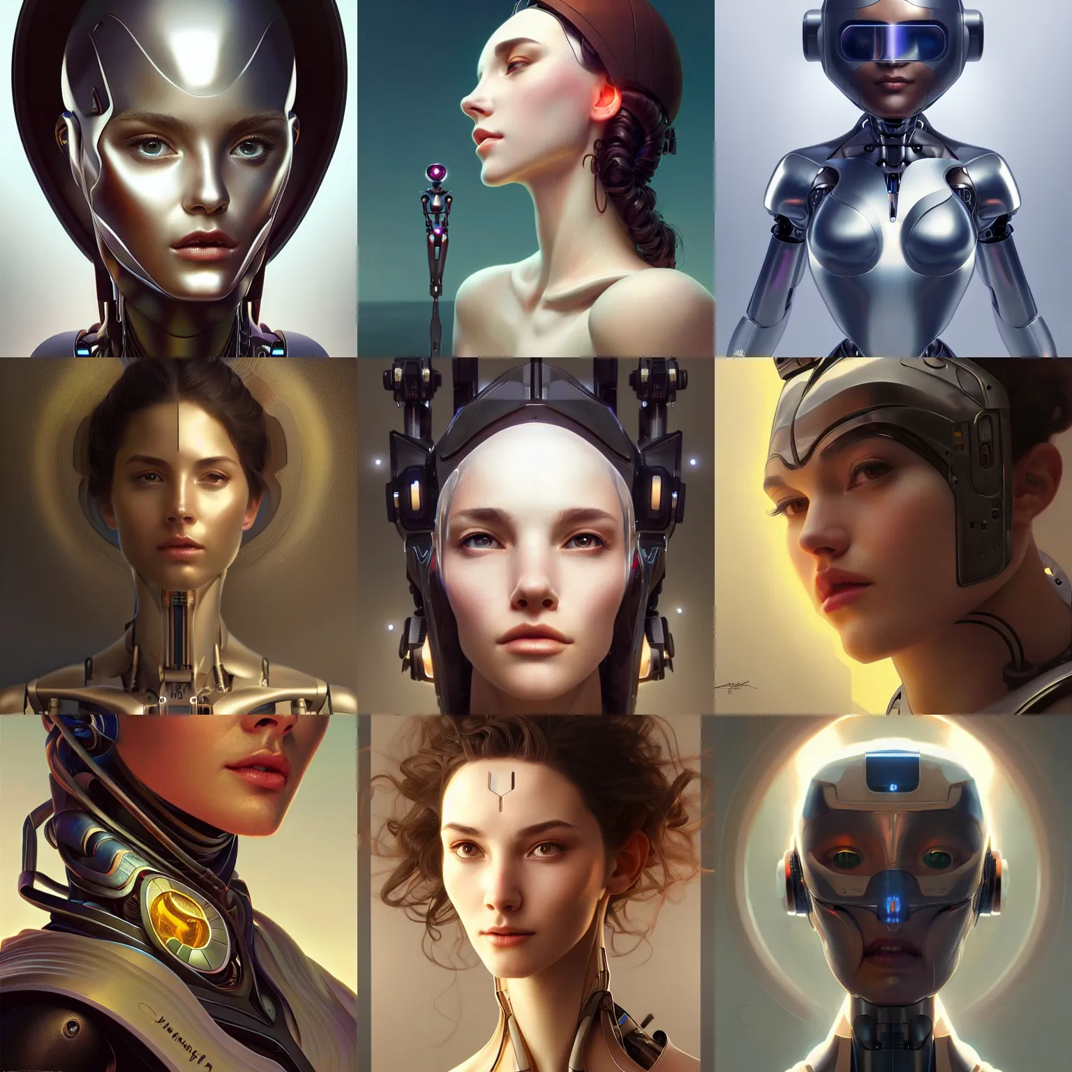 Prompt: Perfectly-centered portrait of a robot, highly detailed, professional digital painting, Unreal Engine 5, Photorealism, HD quality, 8k resolution, cinema 4d, 3D, cinematic, professional photography, art by artgerm and greg rutkowski and alphonse mucha and loish and WLOP