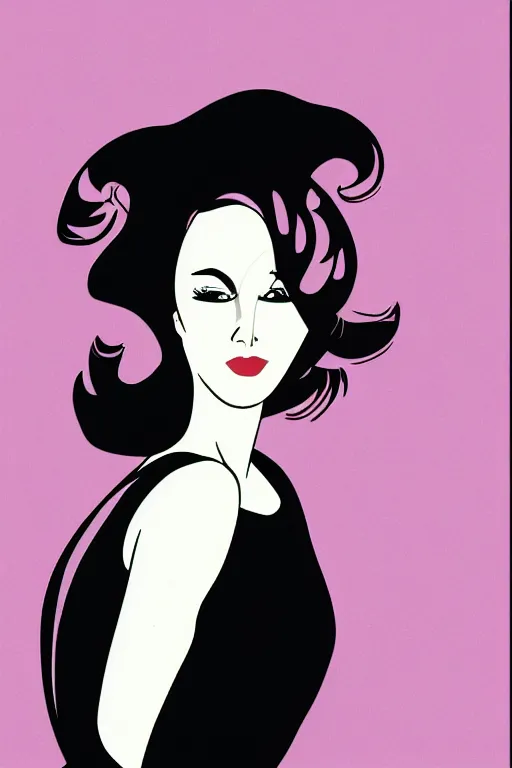 Prompt: digital illustration of 80s style girl by Patrick Nagel artist