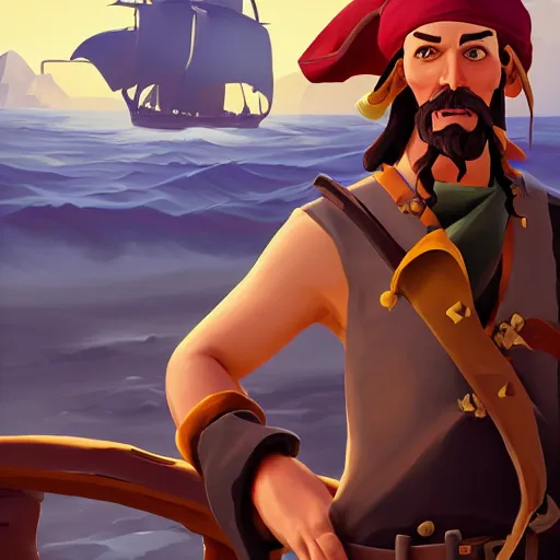 Image similar to painting jack the pirate on sea of thieves game avatar hero smooth face median photoshop filter cutout vector behance hd by jesper ejsing, by rhads, makoto shinkai and lois van baarle, ilya kuvshinov, rossdraws, illustration, art by ilya kuvshinov and gustav klimt