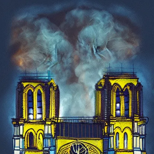 Prompt: “minions laughing as the Notre dame burns behind them, 4k, digital art, award winning”