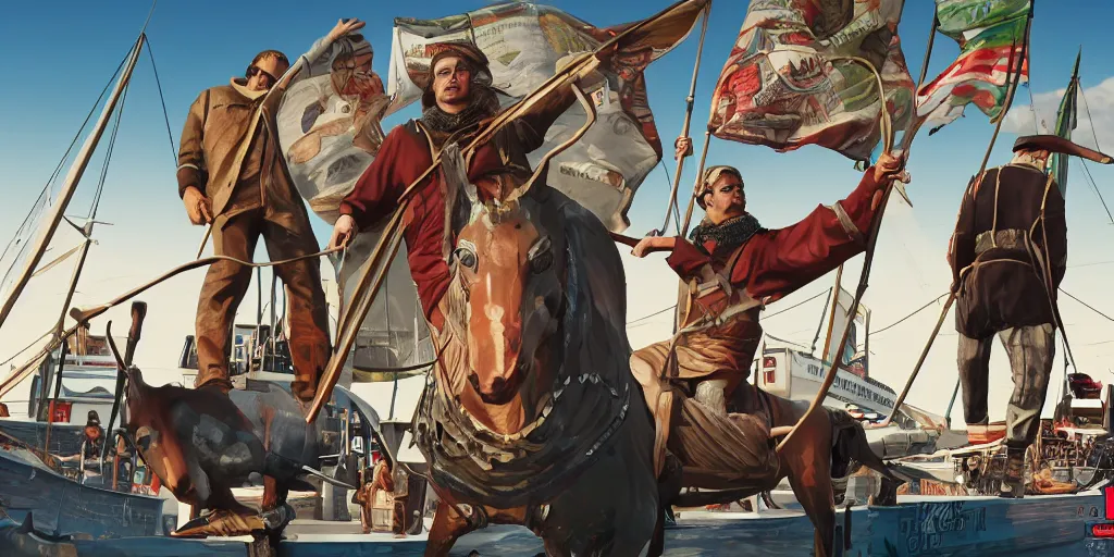 Prompt: Leif Eriksson in GTA V, Cover Art by Stephen Bliss, Boxart, Loading Screen. 8k Resolution