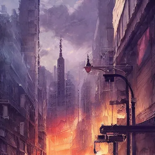 Image similar to cat - gozila on apocalyptic city, very detailed fine art, top of pinterest, trend of artistation, style of ( ( kadinski ) ) ( ( ( ( ( greg rutkowski ) ) ) ) ) and ilia kuvshinov