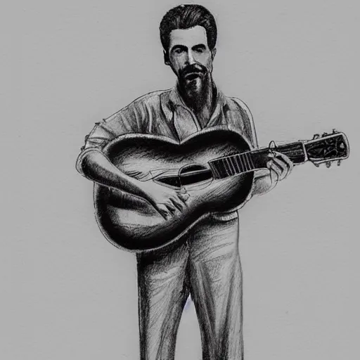 Image similar to an _ extremely _ detailed _ masterpiece _ grunge _ drawing _ of _ a rebetiko bouzouki player _ in _ the _ style _ of _ richard _ avedon