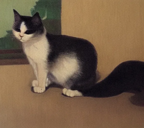 Prompt: painting of a cat by li zhaodao, guan tong