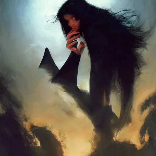 Image similar to a latino 1 5 year old boy with long black hair opens a dark portal to the void. dramatic. cinematic. detailed. sharp. photo realistic. realism. repin. phil hale. krenz cushart