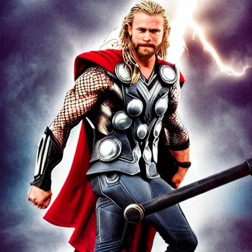 Image similar to baddas photo of thor holding hammer