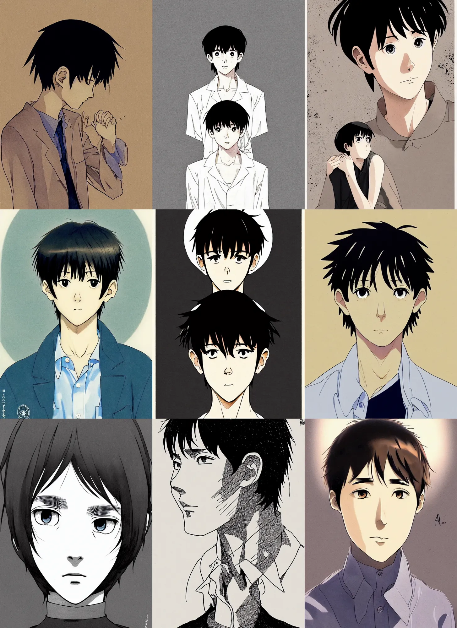 Prompt: un dia de paz! shinji ikari, arte koto no ha no niwa, makoto shinkai, moebius, milo manara, hugo pratt, french comic art, semi - realistic anime, portrait, beautiful face, symmetrical face, trending on pixiv, detailed, clean lines, sharp lines, crisp lines, award winning illustration, masterpiece, 4 k