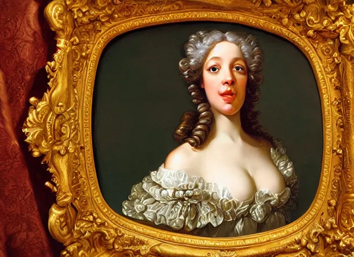 Prompt: baroque rococo painting portrait Greg Hildebrandt high detail fancy cake