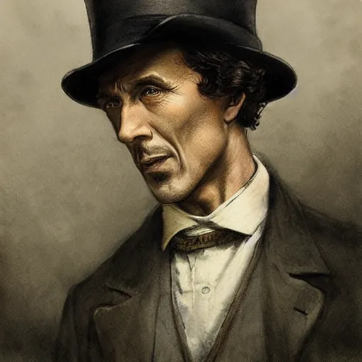 Prompt: sherlock holmes high resolution, high quality, by jean - baptiste monge