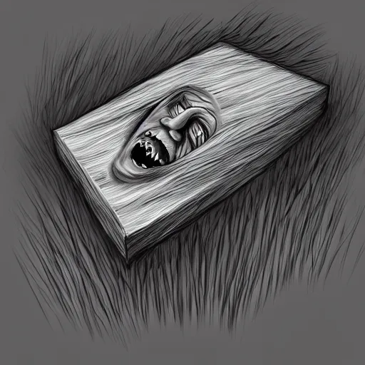 Image similar to a shade bursts out of its coffin rocking with laughter as it tries to wake its sleeping body, causing its eyes to tear up and its mouth to open wide, digital art