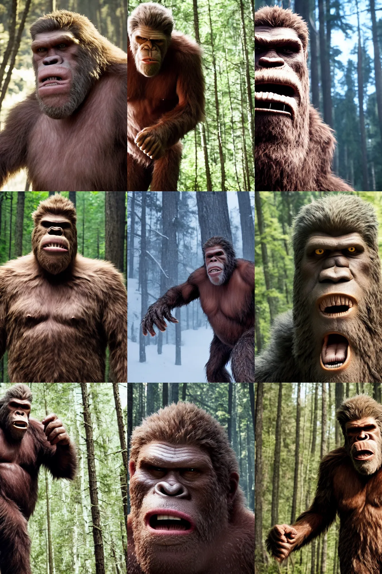 Prompt: movie still of ron perlman as bigfoot, 4 k, high quality