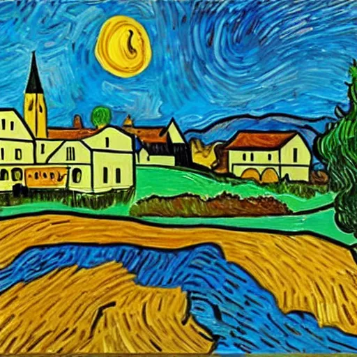 Image similar to pablo picaso painting in the style of van gogh