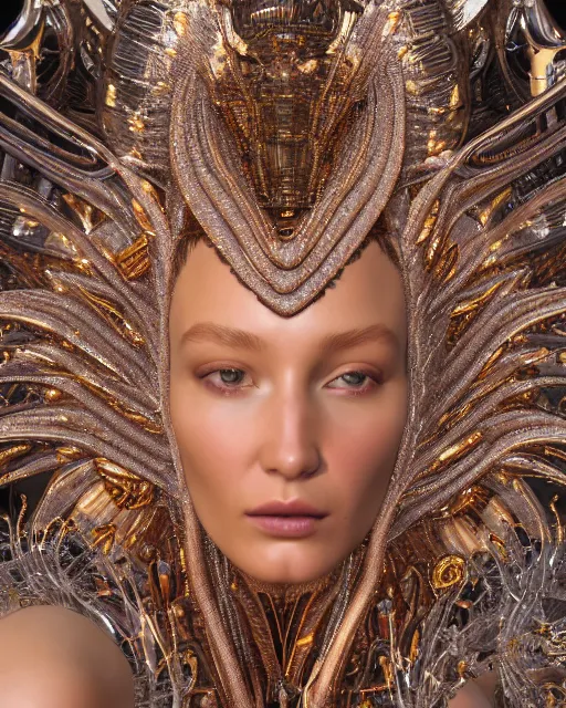 Image similar to a highly detailed metahuman 4 k close up render of an alien goddess bella hadid monument renaissance in iris van herpen dress schiaparelli in diamonds crystals swarovski and jewelry iridescent in style of alphonse mucha gustav klimt trending on artstation made in unreal engine 4