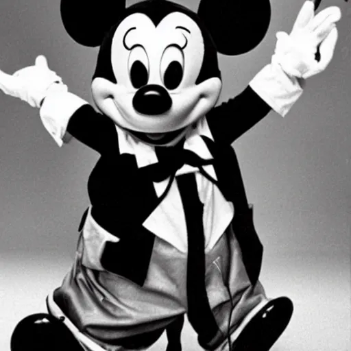 Image similar to old photo of walter white dressed as mickey mouse, cursed images, reddit
