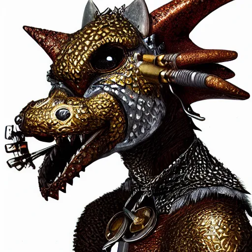 Image similar to a portrait of a friendly kobold with silver scales holding a musical horn, pathfinder kobold, fantasy character art