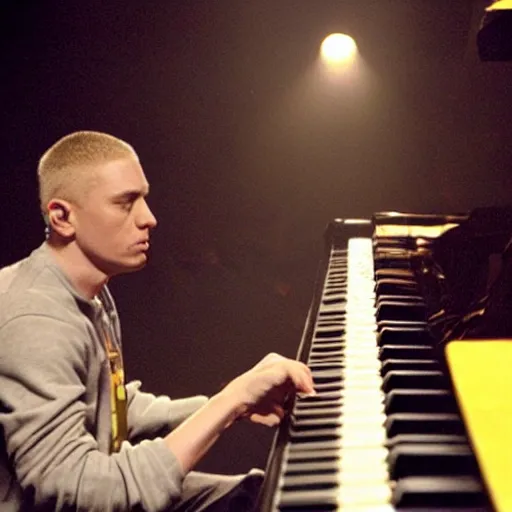 Prompt: eminem play the piano