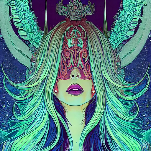 Image similar to princess of light, style of moebius, james jean, long glowing ethereal hair, cinematic, highly detailed, award winning