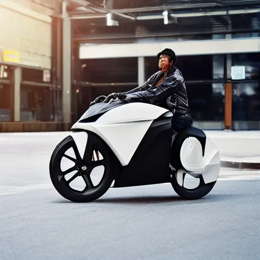 Prompt: high concept Honda motorbike for Uber delivery