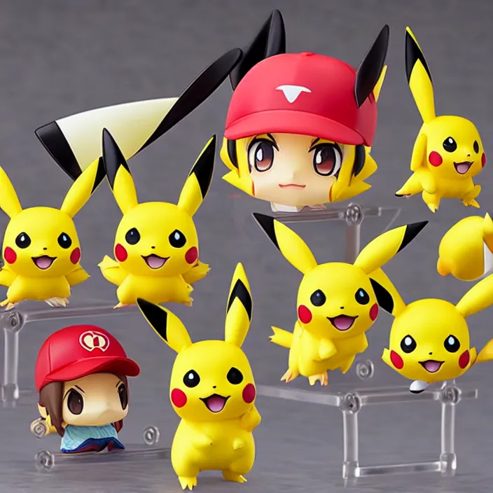 Image similar to Pikachu, An anime Nendoroid of Pikachu, figurine, detailed product photo