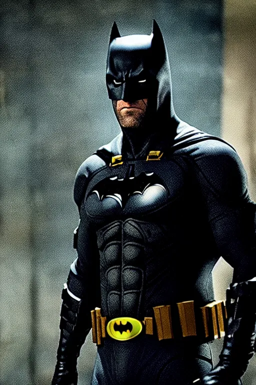 Image similar to cinematic still of jason statham as batman 8 k