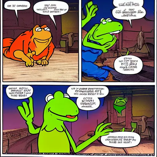 Image similar to garfield fights kermit in mortal kombat 2 0 7 7