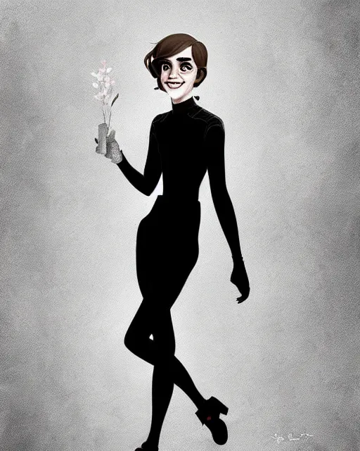 Image similar to beautiful full body Emma Watson smiling illustration by lois van baarle and loish and ross tran and rossdraws and sam yang and samdoesarts and artgerm and Cecil Beaton, Lee Miller, Irving Penn, David Bailey