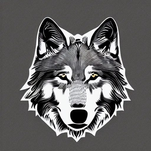 Image similar to stencil on paper detailed vector wolf