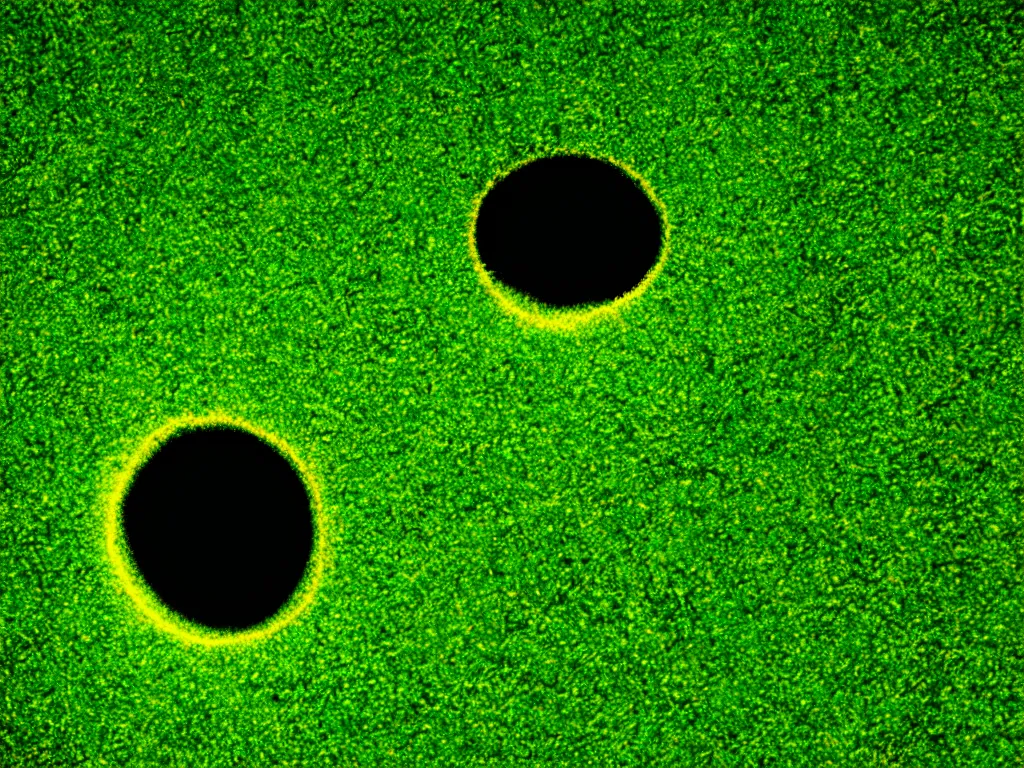 Prompt: realistic detailed image of a dark void hole in the healthy green yellow grass, liminal space, dreamcore