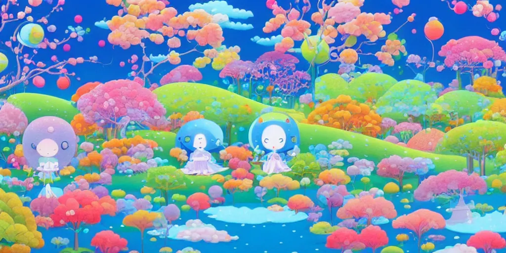 Prompt: a beautiful fantasy scene by chiho aoshima