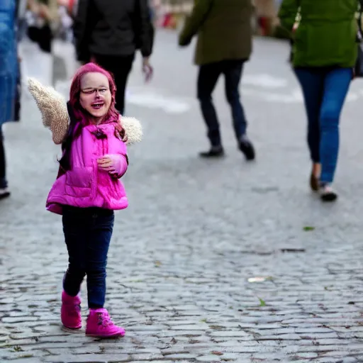 Prompt: « une fille de joie, dans la rue le soir, lumiere eblouissant »