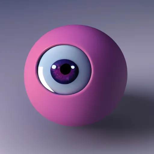 Image similar to photo of a comically tiny clay model of character with large spherical purple head and large childlike eyes with comically tiny body and spindly limbs leans close to the camera, fish eye lens, 4 k, hyper realistic, hyper detailed face, octane render, comedic, cute