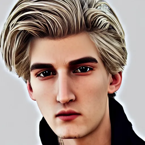 Image similar to really handsome gigachad xqc, portrait photograph : : realistic : : 1 dslr : : 1 - - quality 2