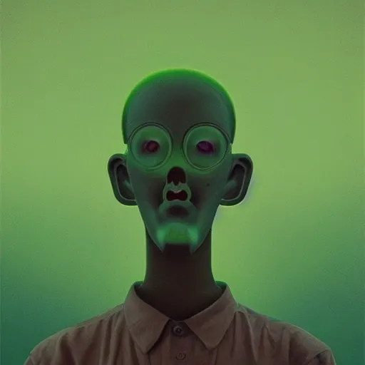 Image similar to gumby ( 1 9 5 3 ) by beeple, beksinski and tristan eaton, dark neon trimmed beautiful dystopian digital art