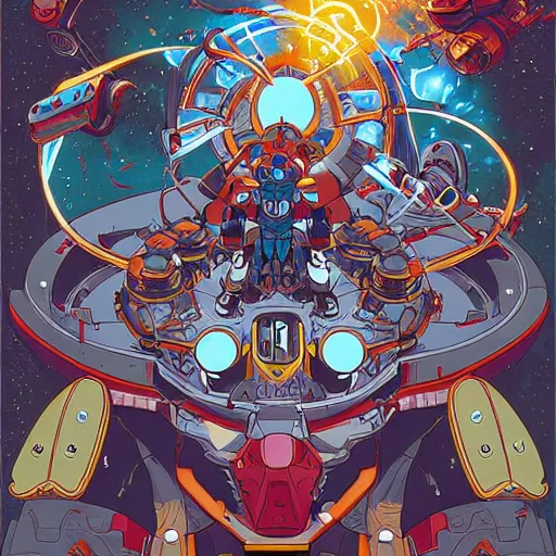 Image similar to Tengen Tonpa Gurenn Lagann, mega spiral power, by James Jean and dan mumford and strongstufftom